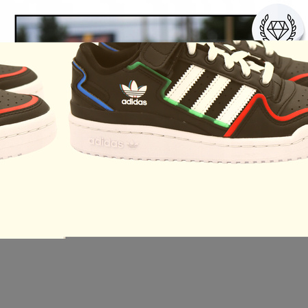 Buty Młodzieżowe Juniorskie Wygodne Skóra Rzep ADIDAS FORUM LOW