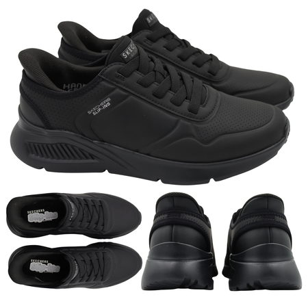 Buty męskie sportowe skechers czarne wygodne wsuwane 183125/bbk