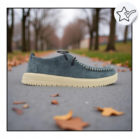 BUTY MĘSKIE LEKKIE MOKASYNY ZAMSZOWE HEYDUDE NXT MOC 43772 4XB