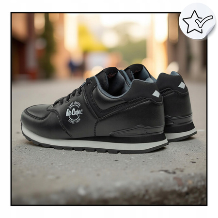 Buty Męskie Miejskie Lekkie Codzienne Wygodne Czarne LEE COOPER