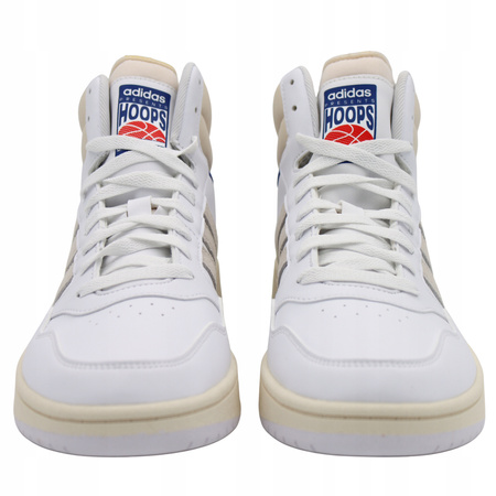 Buty Sneakersy Wysokie Białe Skóra Skórzane Wygodne ADIDAS HOOPS
