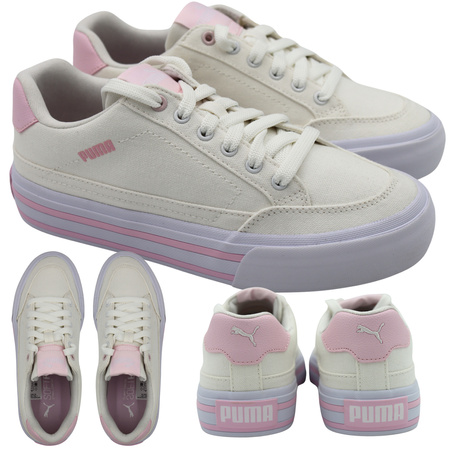 Buty Sportowe Damskie BIAŁE PUMA Court Classic Vulc wygodne NISKIE 