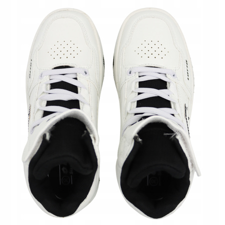 BUTY DZIECIĘCE WYSOKIE BIAŁE EKOSKÓRA LOTTO PIVOOT 2600210K1011