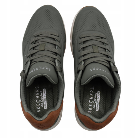 Buty sportowe męskie zielone wygodne sneakersy skechers 183004/olv 