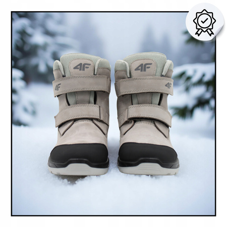 BUTY DZIECIĘCE 4F WYSOKIE skóra NA JESIEŃ ZIMĘ JOBMW250 26S