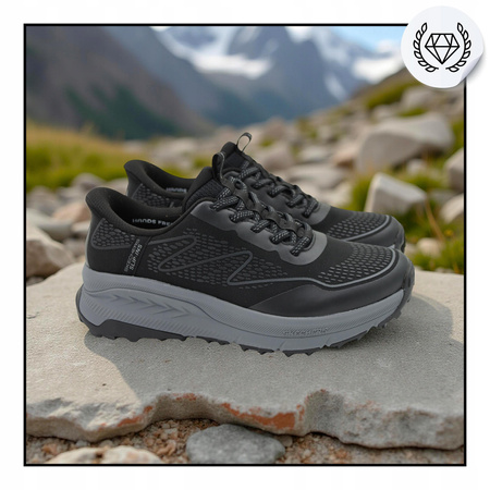 Buty sportowe męskie czarne wsuwane wygodne skechers 237685/bkmt 