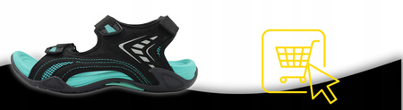 Sandały Damskie Outdoorowe Wygodne Lekkie Na Lato DK 3431 BLK/TURQ