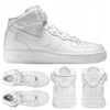 Buty Młodzieżowe Wysokie Wygodne Białe Skórzane NIKE AIR FORCE 1