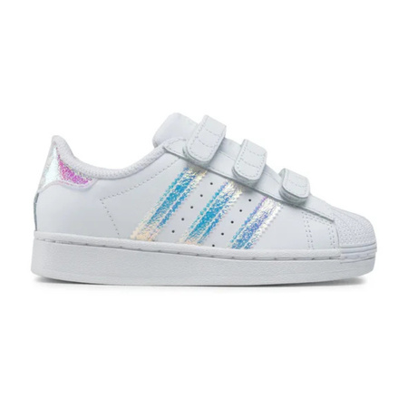 BUTY SPORTOWE DZIECIĘCE BIAŁE WYGODNE NA RZEP ADIDAS SUPERSTAR FV3655 