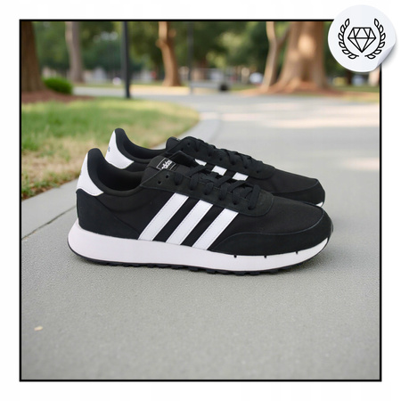 BUTY MĘSKIE SPORTOWE WYGODNE CZARNE SNEAKERSY ADIDAS RUN FZ0961 