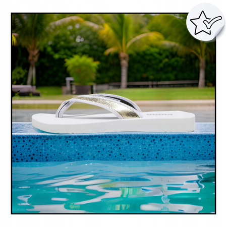 DAMSKIE JAPONKI PUMA SANDY FLIP METALLIC SHINE KLAPKI LATO ZŁOTE R. 40,5