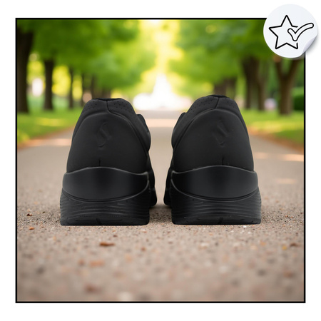 Buty męskie skechers czarne wygodne lekkie sneakersy 52458/bbk