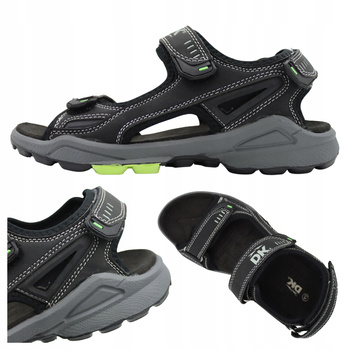 Sandały Męskie Wygodne Lekkie Na Lato Przewiewne DK 8137 BLK/LEMON