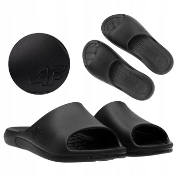 Klapki Buty Męskie Wygodne Lekkie Czarne Modne Na Co Dzień Lato 4F