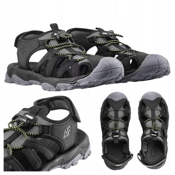 Sandały Wygodne Lekkie na rzepy Czarne Na Lato sportowe