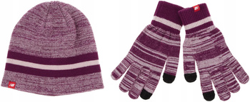 Czapka + rękawiczki zimowe NEW BALANCE 500342 532 fioletowe