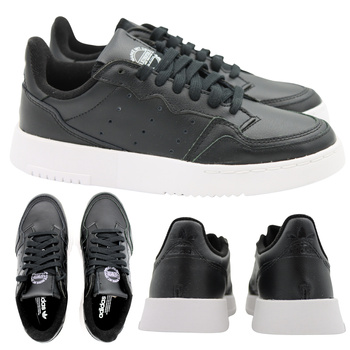 Buty Damskie Wygodne Sneakersy Czarne Skóra ADIDAS SUPERCOURT