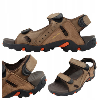 Sandały Męskie Na Lato Trekkingowe Wygodne Lekkie DK ZT-013 BROWN