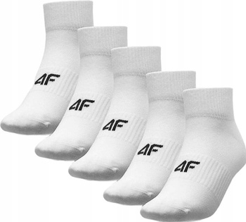 Skarpetki Męskie Białe Niskie Nad Kostkę Miękkie Bawełna 4F