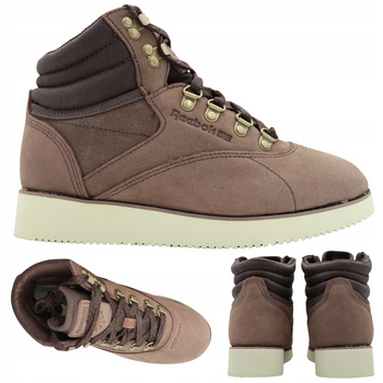 Buty Wysokie Wygodne Na Zimę Sneakersy Damskie Skóra REEBOK V48525