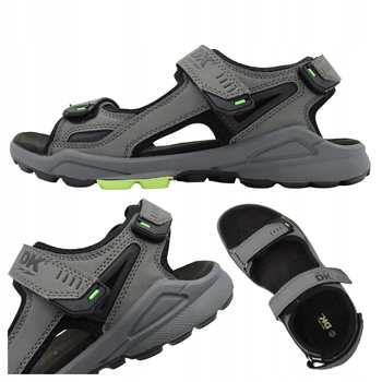 Sandały Na Lato Męskie Wygodne Lekkie DK 8137 GRAY/LEMON