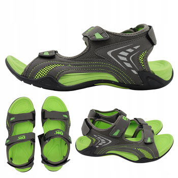 Sandały Damskie Młodzieżowe Wygodne Lekkie DK 3431 GREY/LT.GREEN