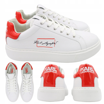 Buty Damskie Sneakersy Wygodne Białe Skóra KARL LAGERFELD