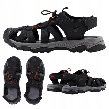 Sandały Buty Dziecięce 4F Chłopięce Wygodne Lekkie Czarne Na Lato 