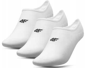 Skarpetki Stopki Męskie Miękkie Bawełna Białe Niskie 4F