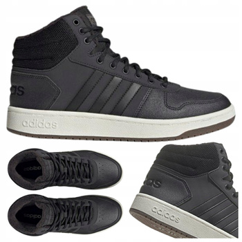 BUTY MĘSKIE SPORTOWE ZIMOWE WYSOKIE OCIEPLANE ADIDAS HOOPS GZ7959