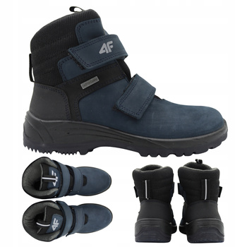 BUTY DZIECIĘCE 4F WYGODNE ZE SKÓRY WYSOKIE NA JESIEŃ ZIMĘ JOBMW25231S