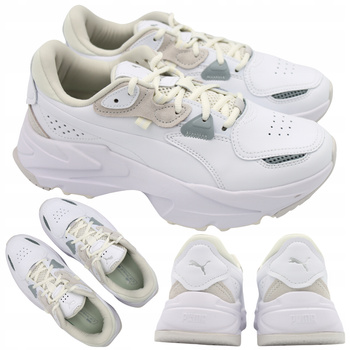 Buty Damskie Sportowe Wygodne Skóra Skórzane Białe PUMA ORKID